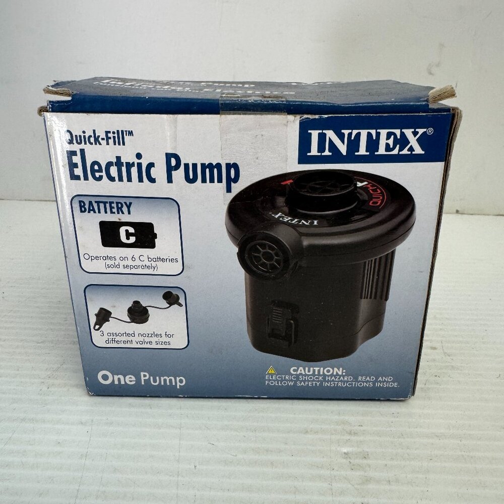 New Open Box Intex Quick-Fill battery powered Air Mattress Camping Pump - J1189